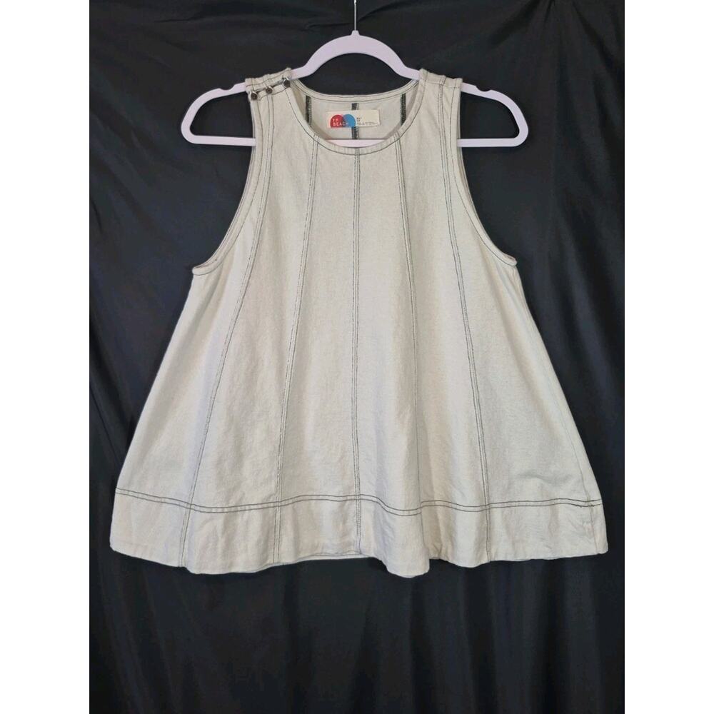 Free People Beach Strada Cotton Beige Two Piece Top Shorts Set XS - Picture 5 of 14